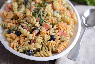 Curly Pasta Trikolor Salad