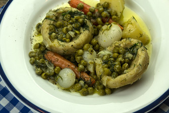 Artichokes A La Polita With Potatoes & Vegetables